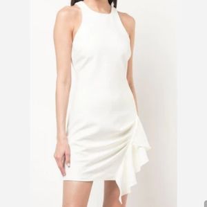 Cinq A Sept makayla mini dress with ruffle white size 0 new with tag